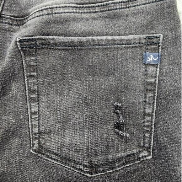 Maurices M. Jeans Women 6 Black Distressed High Rise Skinny Crop Raw Hem Stretch - Picture 4 of 12